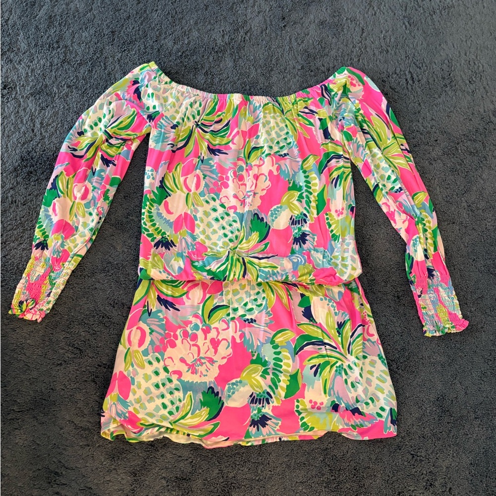 Lilly Pulitzer colorful, long sleeved romper.  Size small.